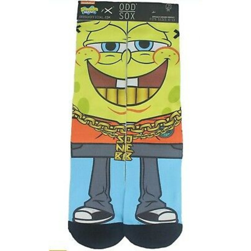ODD SOX SPONGEBOB KNIT CREW SOCKS